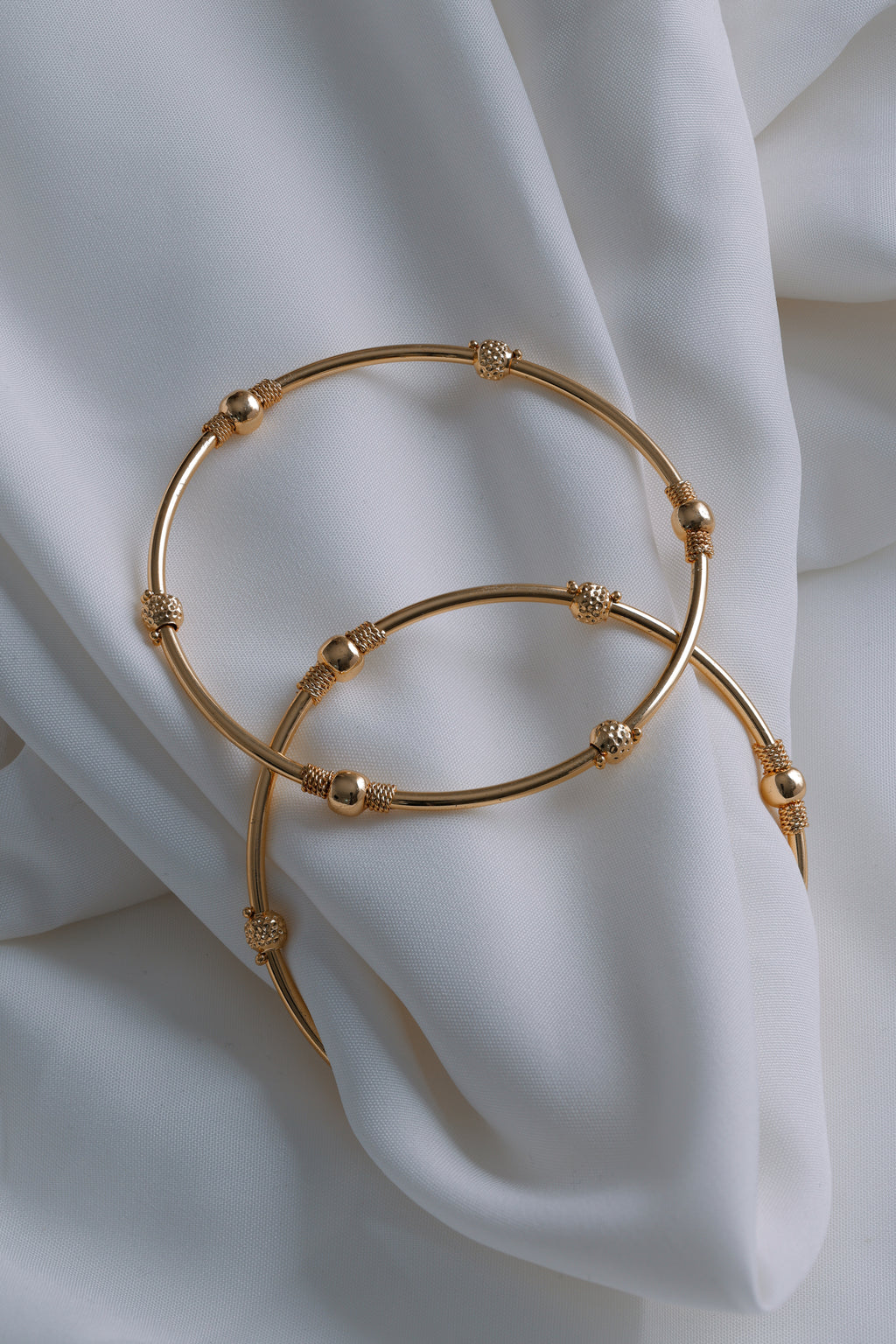 Gold-Plated Beaded Bangles – Elegant Handcrafted Traditional Jewelry ( Set of 2)