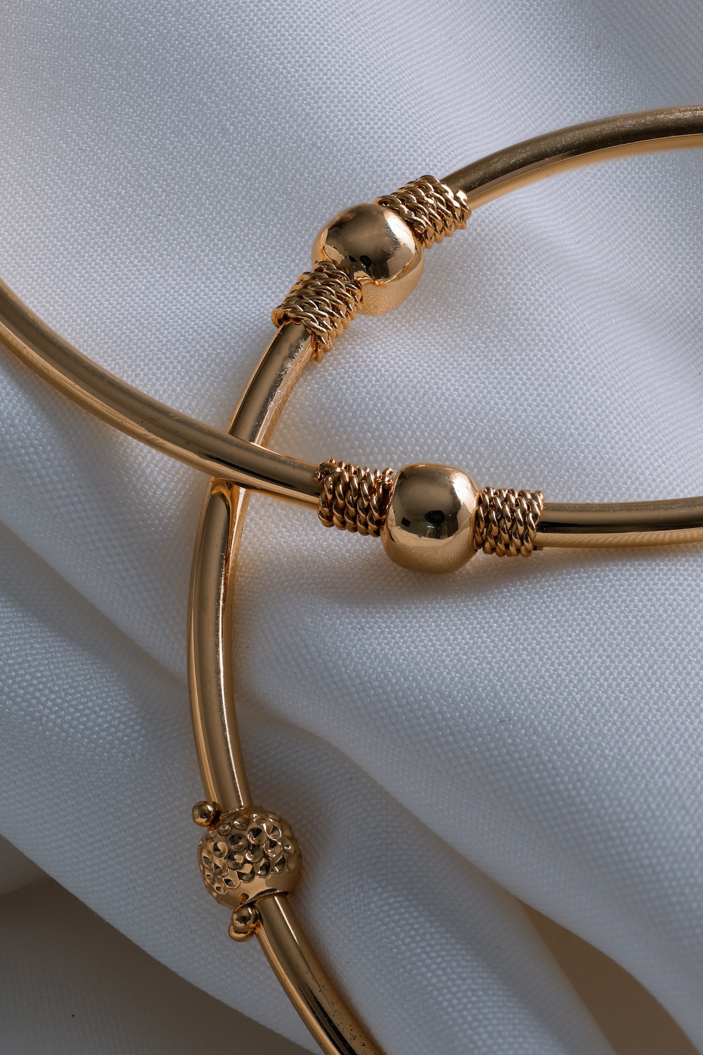 Gold-Plated Beaded Bangles – Elegant Handcrafted Traditional Jewelry ( Set of 2)