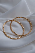 Elegant Twisted Ribbon Gold-Plated Bangles (Set of 2)
