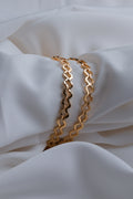 Gold-Plated Wavy Zig-Zag Bangles (Set of 2)