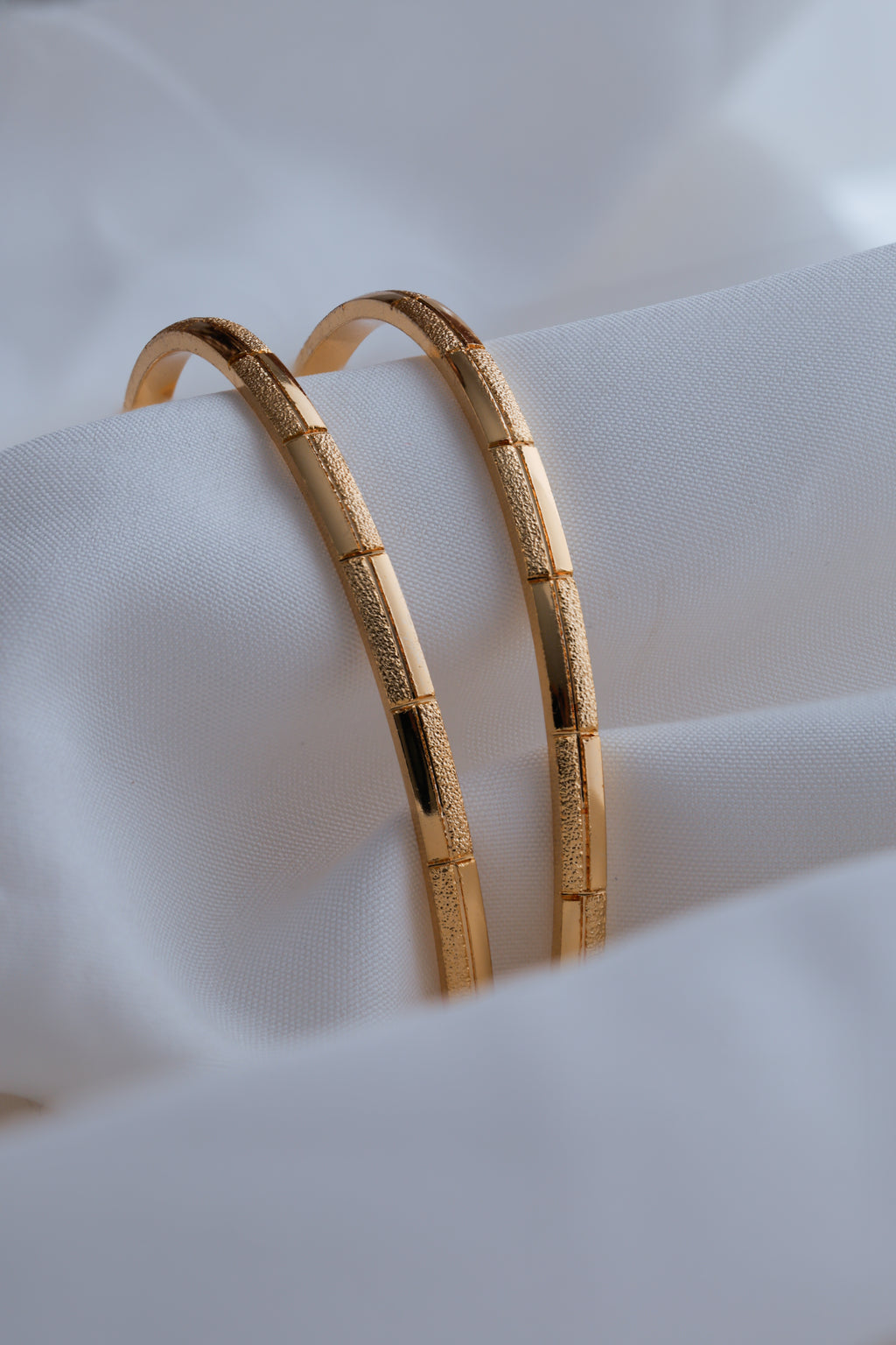 Gold Plated Textured Daily Wear Bangles (Set of 2)