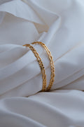 Elegant Wave-Cut Gold-Plated Daily Wear Bangles (Set of 2)