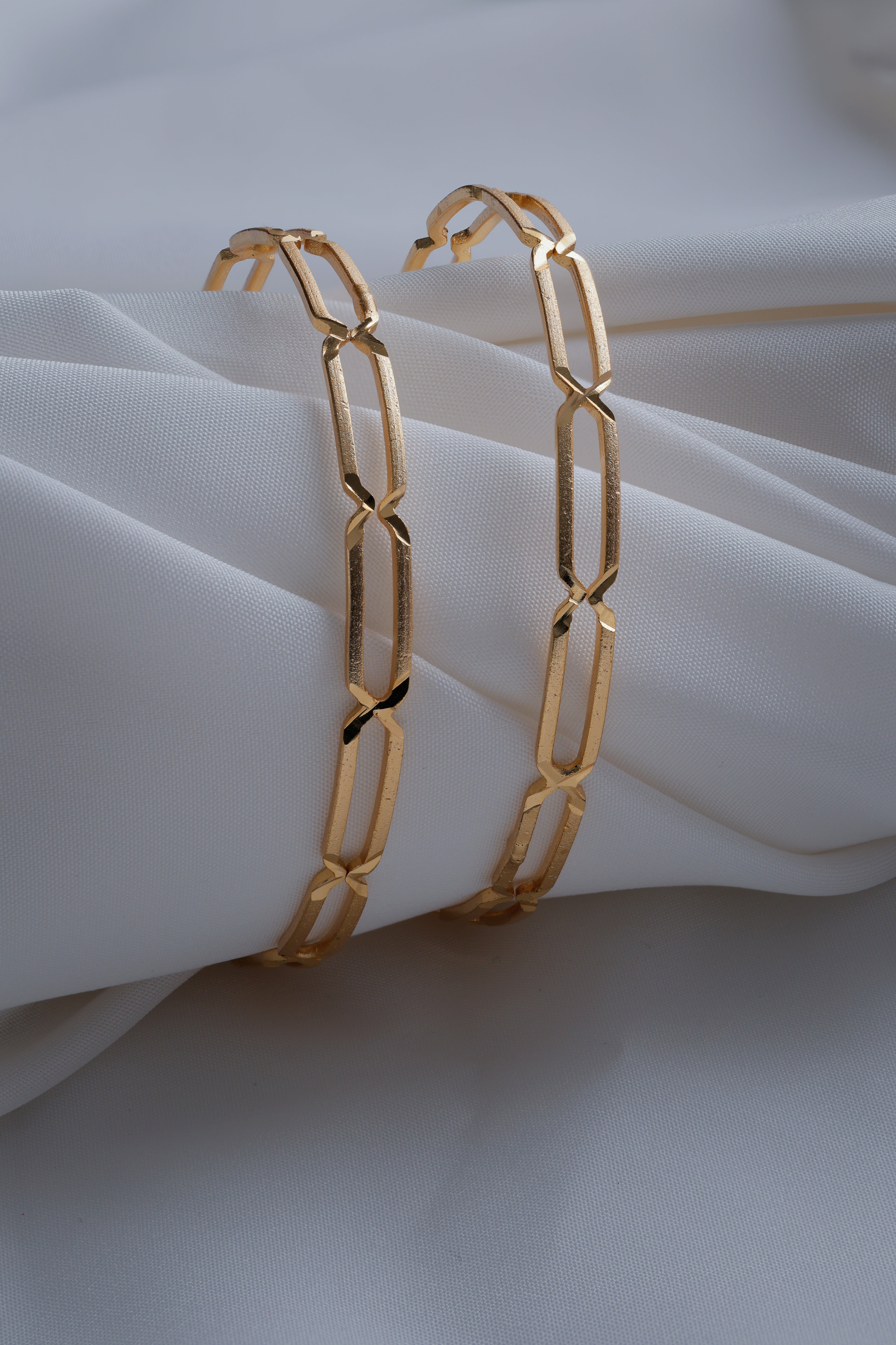 Premium Gold-Plated Geometric Bangles – Just Like Real Gold ( Set of 2)
