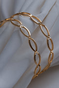Elegant Gold Plated Oval-Link Bangles – (Set of 2)
