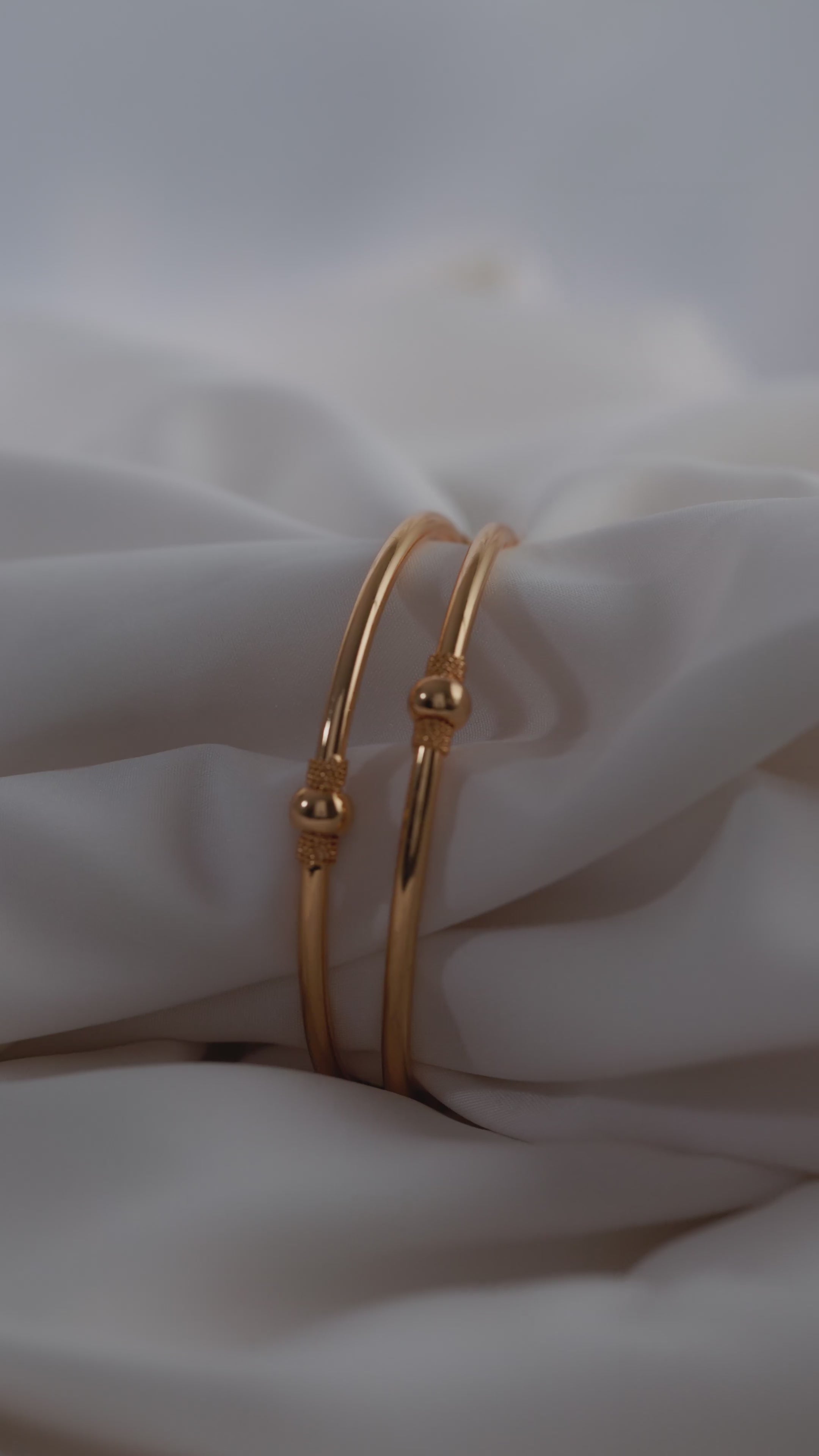 Classic Gold-Plated Bead Bangles (Set of 2)