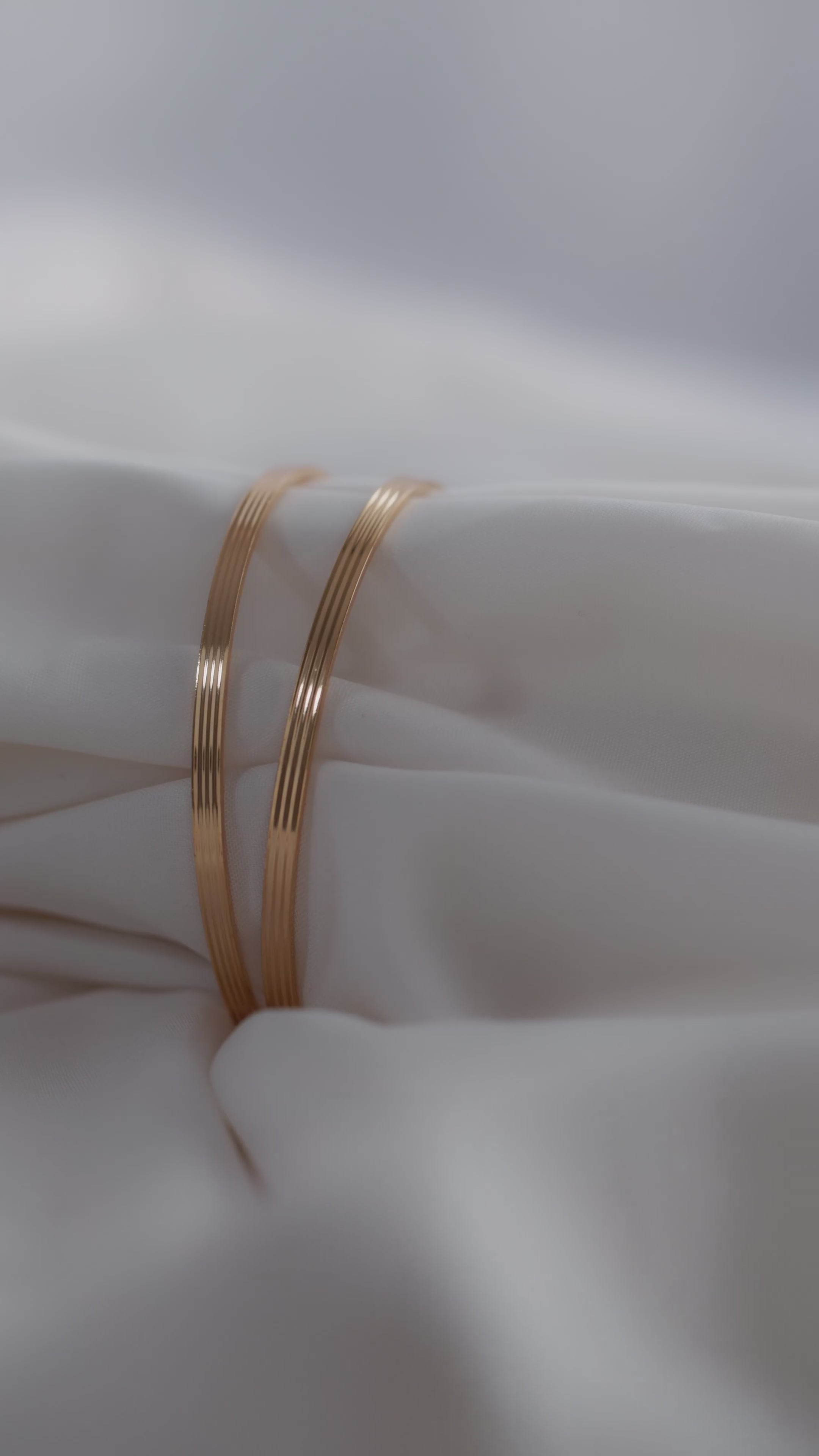 Timeless Ribbed Gold Bangles – Just Like Real Gold Design ( Set of 2)