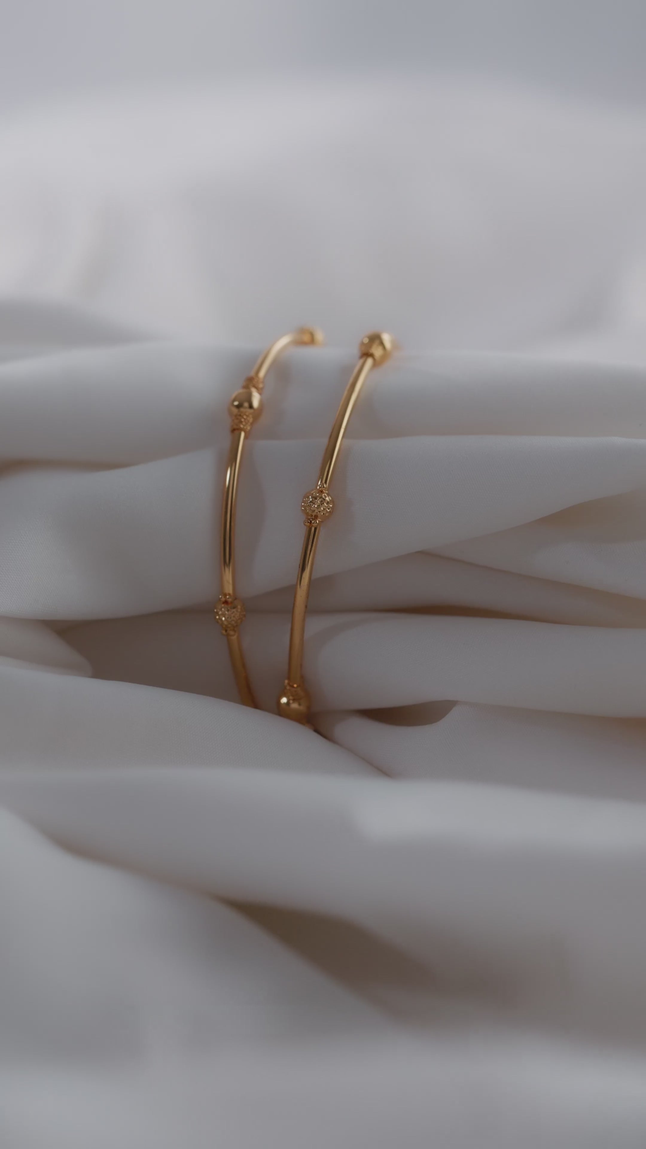 Gold-Plated Beaded Bangles – Elegant Handcrafted Traditional Jewelry ( Set of 2)