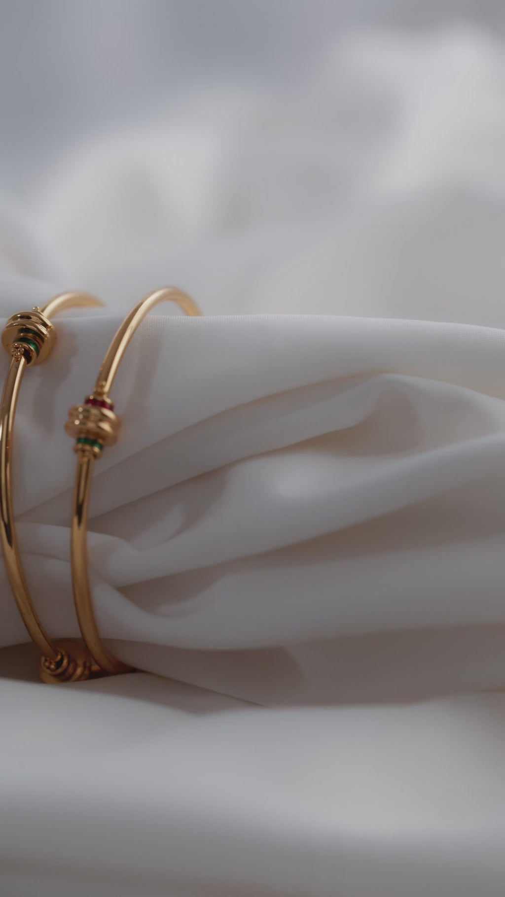 Elegant Gold-Plated Minimalist Slim Bangles with Meenakari Accents ( Set of 2)