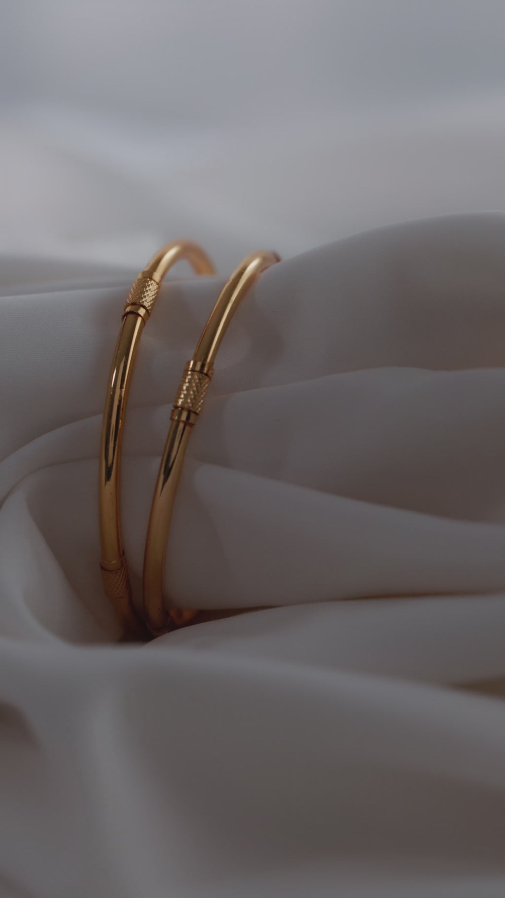 Elegant Gold‑Plated Bangle Pair with Textured Design ( Set of 2)